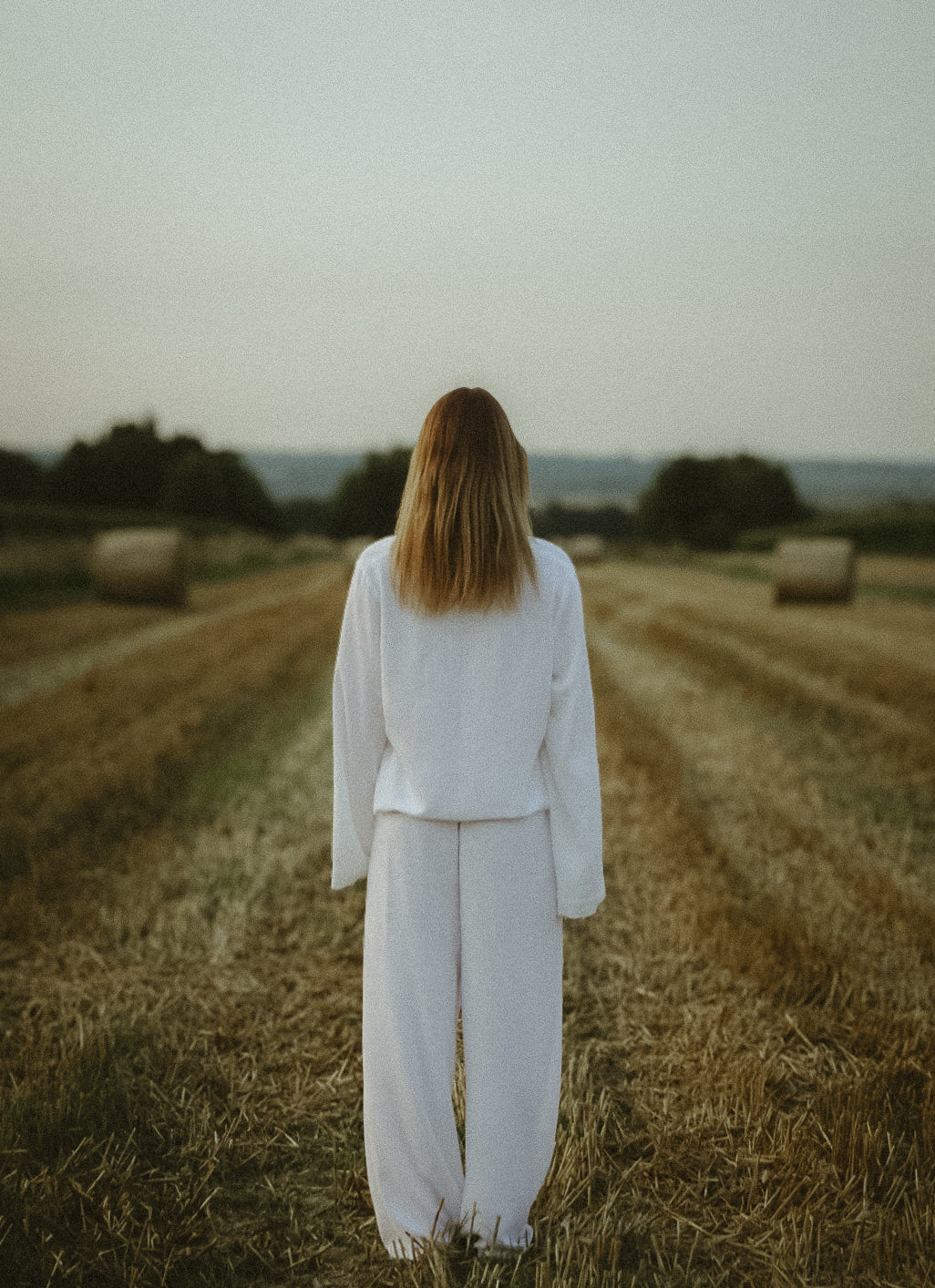 White "Meadow" trousers with pockets