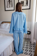 Niebieska Koszula "Slow Morning" z Falbankami