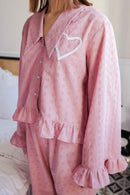 Rożowa Koszula "Slow Morning" z Falbankami