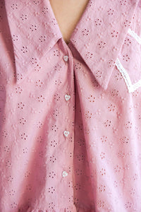 Rożowa Koszula "Slow Morning" z Falbankami